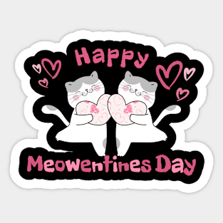 Meowentine Cat Valentines Day Cute apparel for Girls Quote Gift Sticker